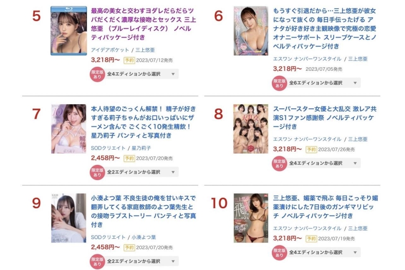 6月销售排行榜公布！大家只能争第6名？然后这位新人一飞冲天！ ... 